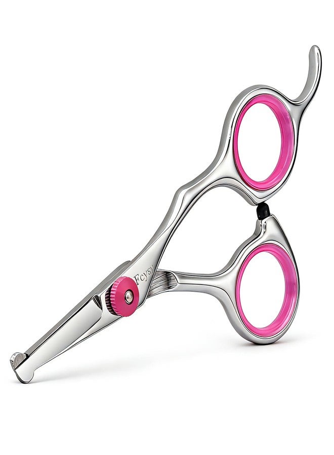 اف سي واي اس واي مقصّات تزيين الكلاب بطول 4.5 بوصة برؤوس دائرية آمنة، مقصّات Fcysy لتقليم شعر الحيوانات الأليفة الصغيرة للوجه والعينين والأذنين والأنف والكفوف، مقصّات احترافية لتزيين الجراء من الكلاب والقطط - وردي - Image 1